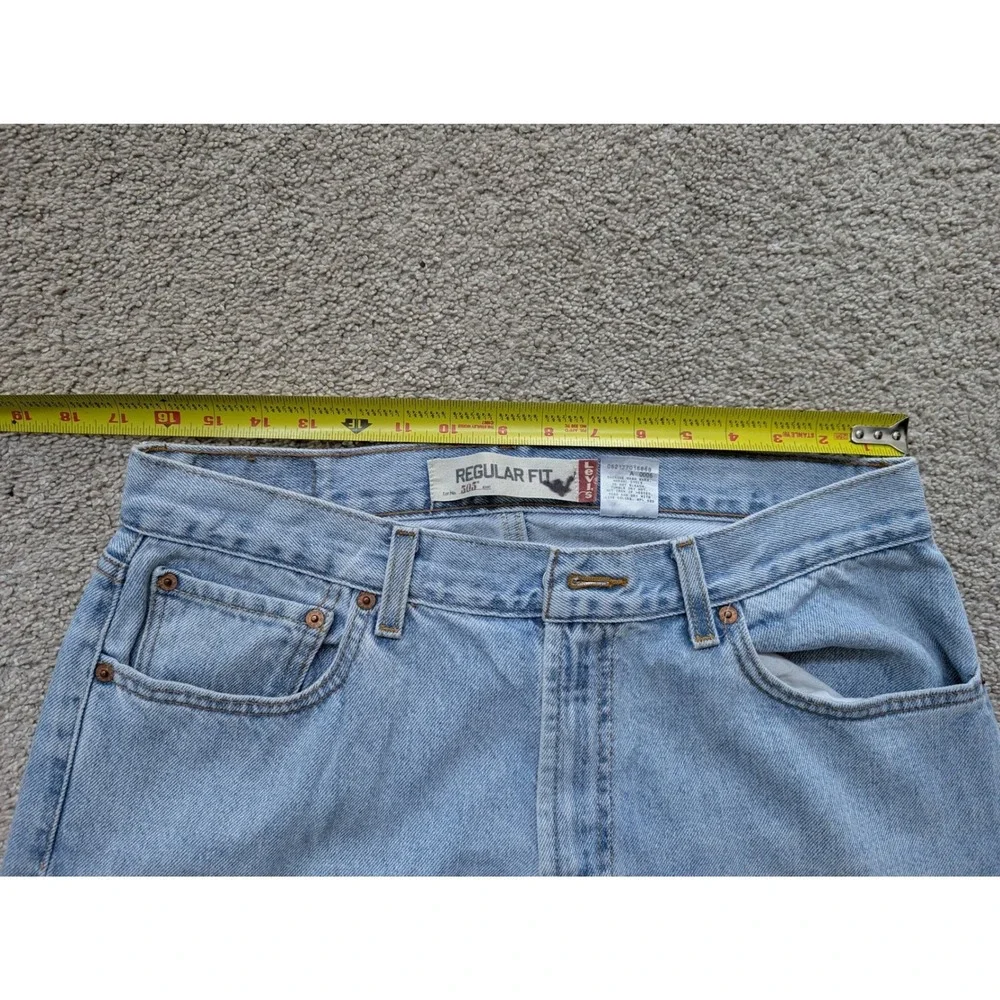 Levi's 505 Regular Fit Jeans Mens 36x32 Cotton Light Blue Faded Distressed Y2K